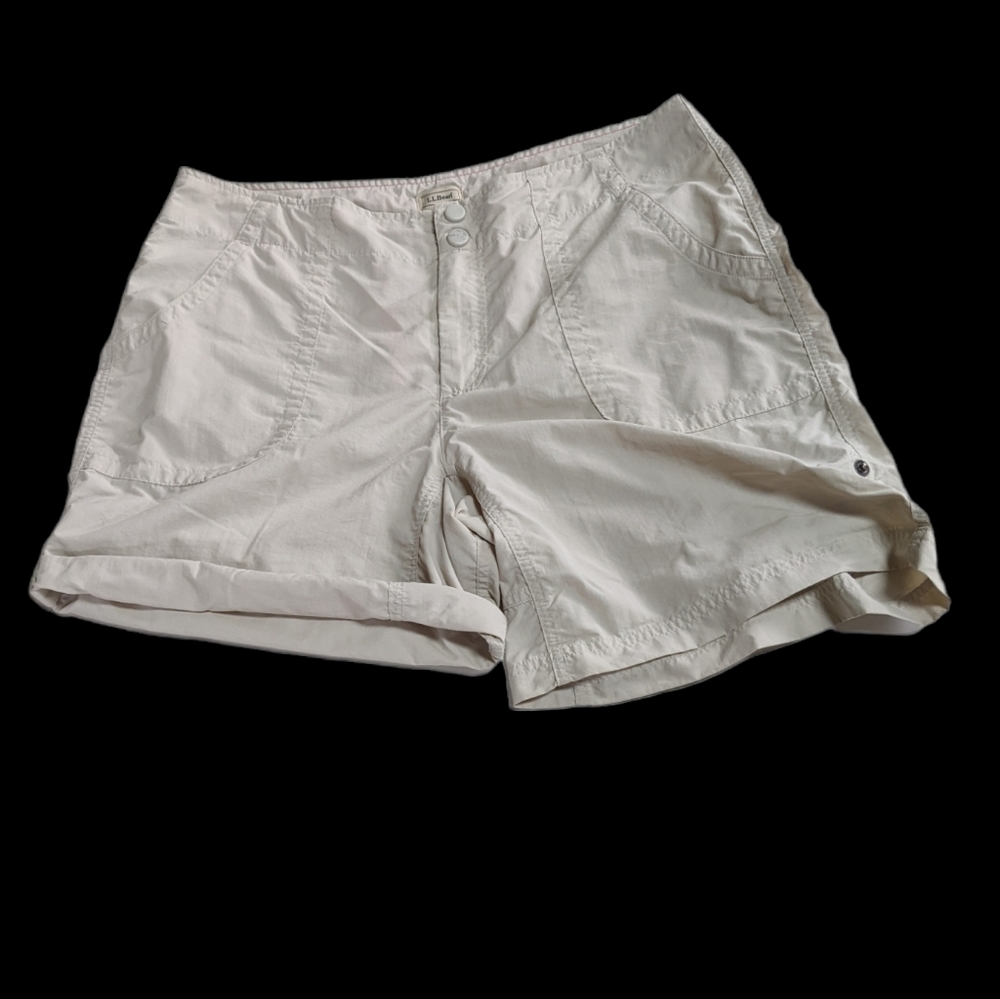 L.L. Bean, trail shorts, light khaki.   Sz 14